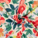 Viscose satijn met bloemen