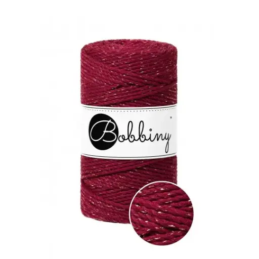 [TS-E062] Macrame 3mm - Golden wine red - ropes 3PLY